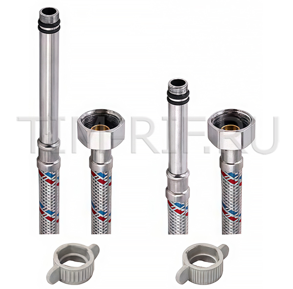 Гибкая подводка для смесителя М10(8+10 СМ)1/2-80СМ удлиненный штуцер CL28-08