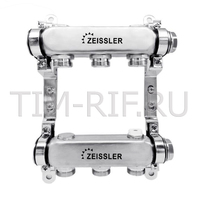 Коллекторный блок 1 *3/4 ЕК-5 выходов из нержавеющей стали без запорных клапанов TIM ZSc.407.0605S