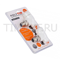 PPR Комплект термостатический клапан 20*1/2 угловой с колпачком, клапан запорный угловой Tpp3084.k.2002