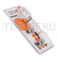 PPR Комплект термостатический клапан 20*1/2 угловой с колпачком, термостатическая головка Tpp3082.k.2002