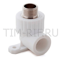 PPR Угольник ВР 20*3/4Г комбинированный с креплением TIM Tpp3037.0.02003s