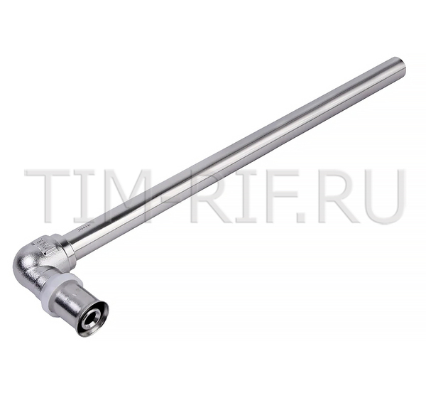 Пресс-фитинг 16х15 мм 30 см угольник с хромированной трубкой прямой TIM F-L2015-30