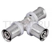 Пресс-фитинг Тройник никелированный Ø32-Ø16-Ø32 TIM F-T321632N