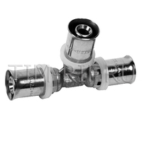 Пресс-фитинг. Тройник никелированный Ø32-Ø32-Ø32 TIM F-T323232N