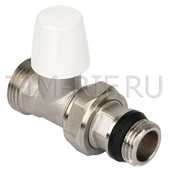 Клапан радиаторный 1/2x3/4 настроечный прямой с кольцевым уплотнением быстрого монтажа под евроконус TIM RD222.02E