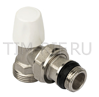Клапан радиаторный 1/2"x3/4 настроечный угловой с кольцевым уплотнением быстрого монтажа под евроконус TIM RS221.02E