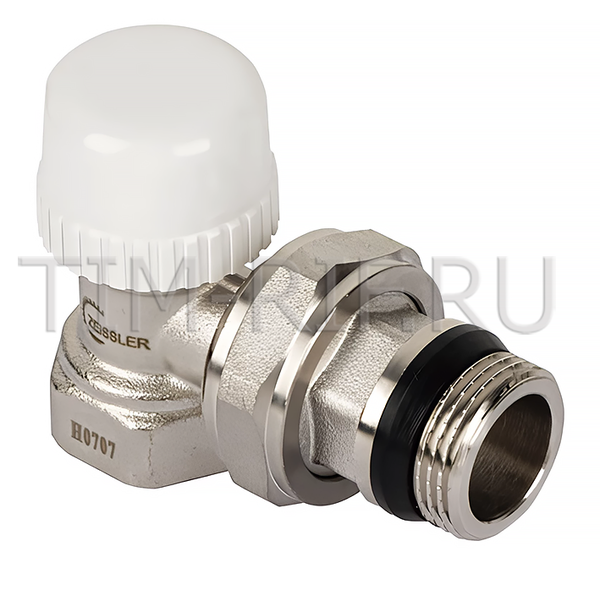 Регулировочный вентиль верхний угл. 1/2" под термоголовку, быстрого монтажа RVS205.02