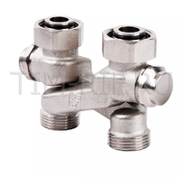 Узел подключения радиатора 3/4"х3/4"EK перекрестие Х-образное с запорными вентилями RBX502.03